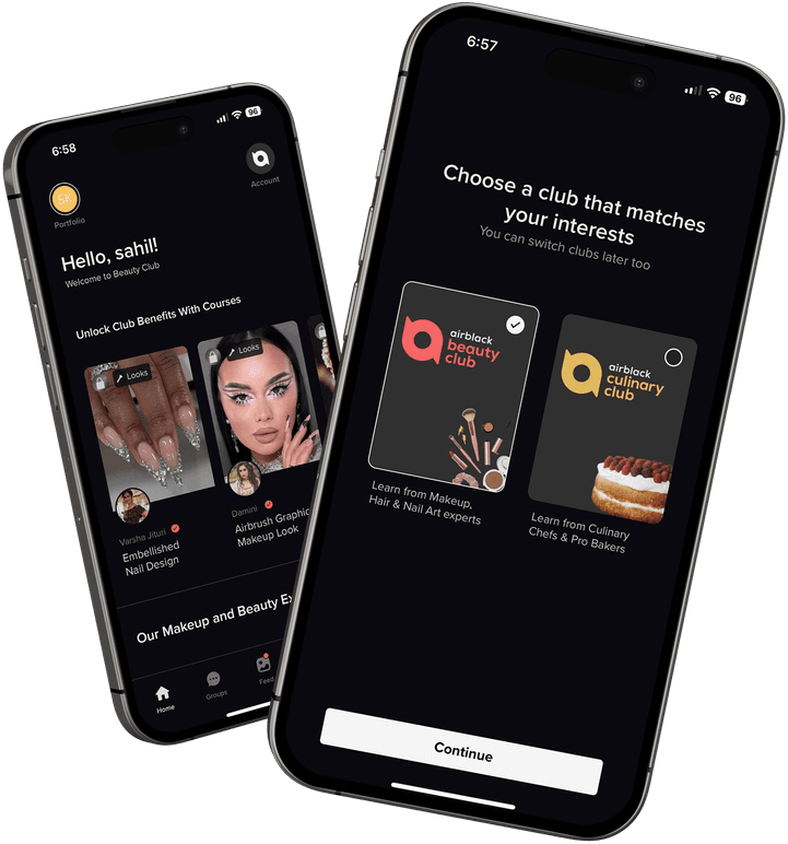 A mobile app shown on two phones
